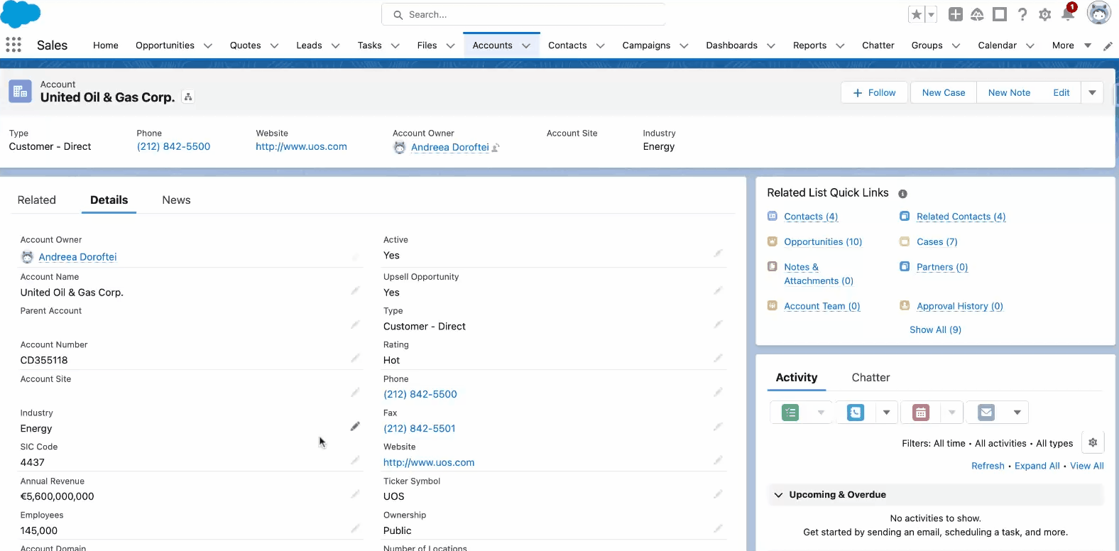 An annotated CRM account record showing the fields that support ownership decisions