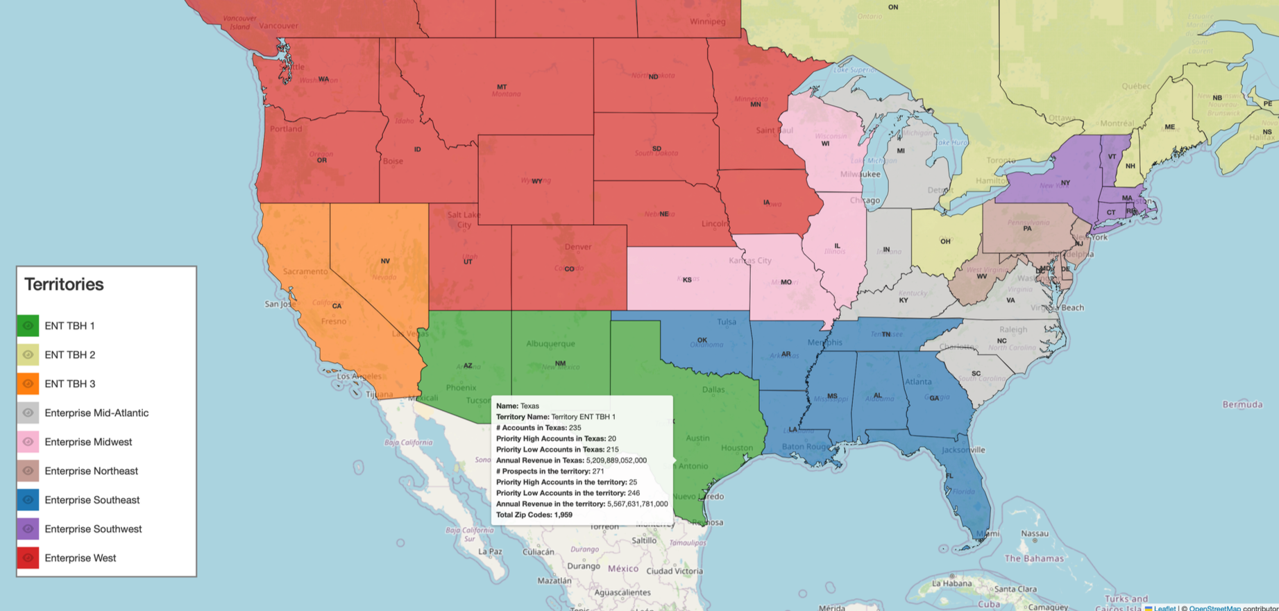 Interactive Geo Territory Map Design Asset
