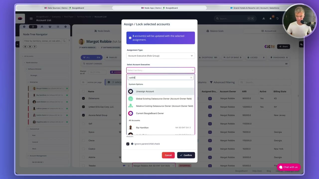 Reconcile BoogieBoard and Salesforce Territories